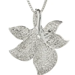 Kat Florence 18 Karat White Gold Pave Diamond Orchid Necklace