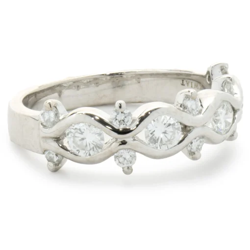 Kwiat 18 Karat White Gold Diamond Floral Band