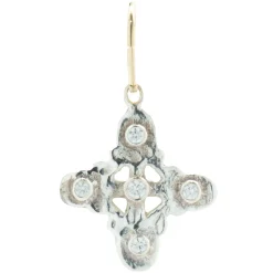 Lee Brevard Sterling Silver Five Stone Signature Cross Charm