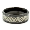 Mens 8mm Tungsten with Ceramic Design Polished Wedding Band Size 10