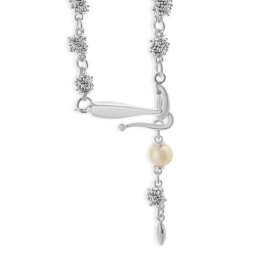Michael Dawkins Sterling Silver Beaded Necklace with Pearl