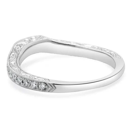 Neil Lane 14 Karat White Gold Diamond Contour Band