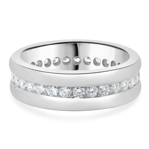Platinum Channel Set Diamond Eternity Band