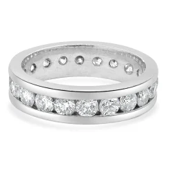 Platinum Channel Set Diamond Eternity Band