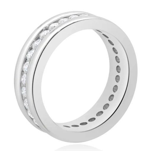 Platinum Channel Set Diamond Eternity Band