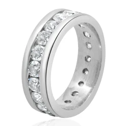 Platinum Channel Set Diamond Eternity Band