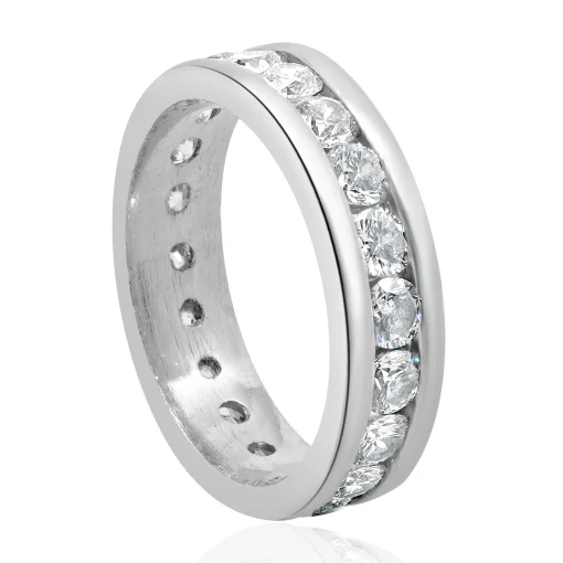 Platinum Channel Set Diamond Eternity Band