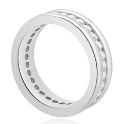 Platinum Channel Set Diamond Eternity Band
