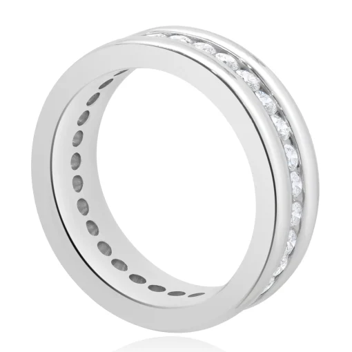 Platinum Channel Set Diamond Eternity Band