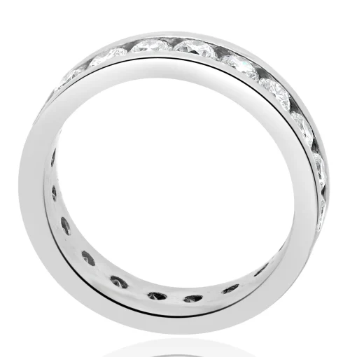 Platinum Channel Set Diamond Eternity Band