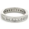 Platinum Channel Set Princess Cut Diamond Eternity Band