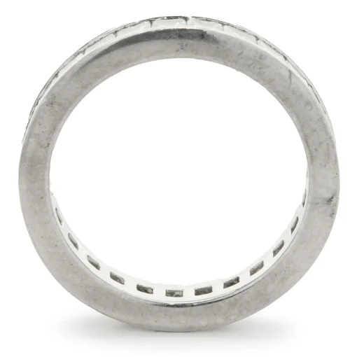 Platinum Channel Set Princess Cut Diamond Eternity Band