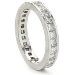Platinum Channel Set Princess Cut Diamond Eternity Band