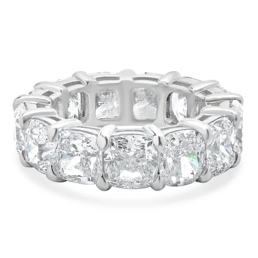 Platinum Cushion Cut Diamond Eternity Band