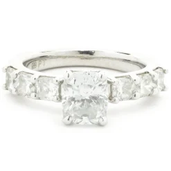 Platinum Cushion Cut Diamond Engagement Ring