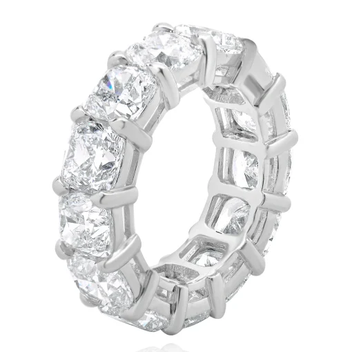 Platinum Cushion Cut Diamond Eternity Band