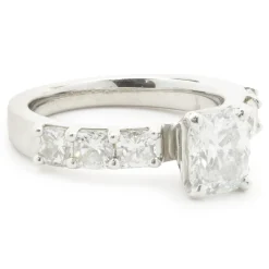 Platinum Cushion Cut Diamond Engagement Ring