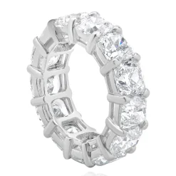 Platinum Cushion Cut Diamond Eternity Band