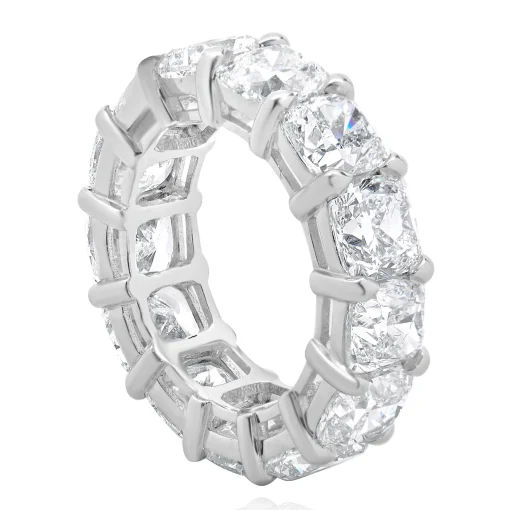 Platinum Cushion Cut Diamond Eternity Band