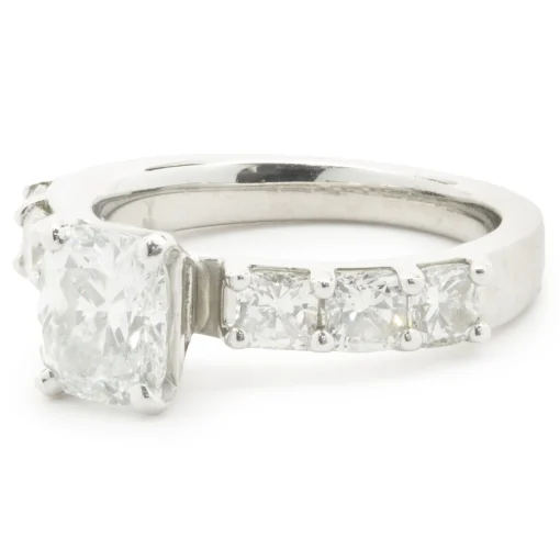 Platinum Cushion Cut Diamond Engagement Ring