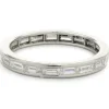 Platinum East West Channel Set Baguette Diamond Band