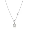 Platinum Pear and Rose Cut Diamond Drop Necklace