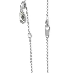 Platinum Pear and Rose Cut Diamond Drop Necklace