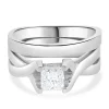 Platinum Princess Cut Diamond Wedding Set