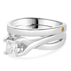 Platinum Princess Cut Diamond Wedding Set