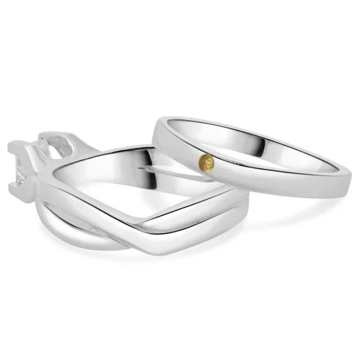 Platinum Princess Cut Diamond Wedding Set