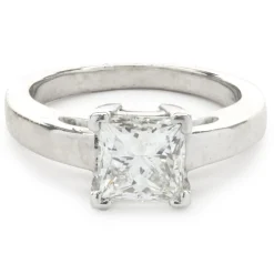 Platinum Princess Cut Solitaire Engagement Ring