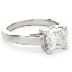 Platinum Princess Cut Solitaire Engagement Ring