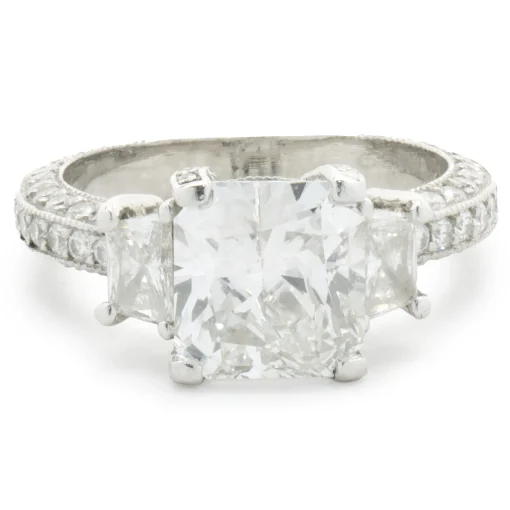 Platinum Radiant Cut Diamond Engagement Ring