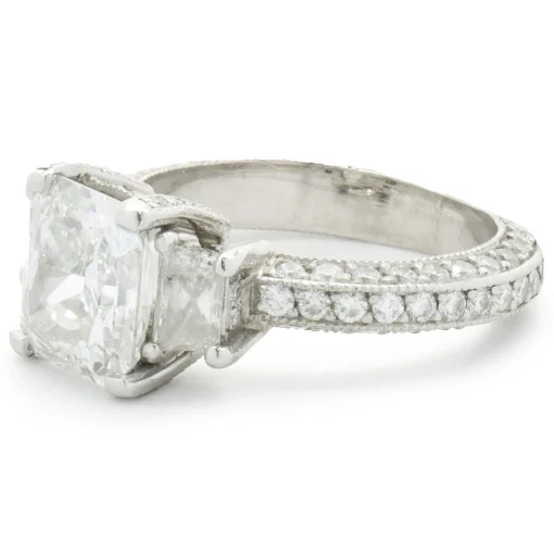 Platinum Radiant Cut Diamond Engagement Ring