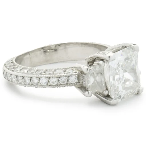 Platinum Radiant Cut Diamond Engagement Ring