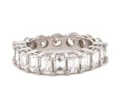 Platinum Round and Baguette Diamond Eternity Band