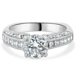Platinum Round Brilliant Cut Diamond Engagement Ring