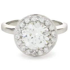 Platinum Round Brilliant Cut Diamond Engagement Ring