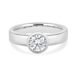 Platinum Round Brilliant Cut Diamond Engagement Ring