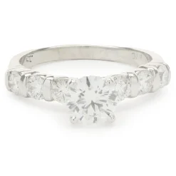Platinum Round Brilliant Cut Diamond Engagement Ring