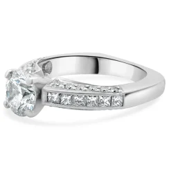 Platinum Round Brilliant Cut Diamond Engagement Ring