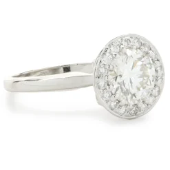 Platinum Round Brilliant Cut Diamond Engagement Ring