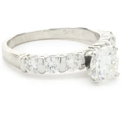 Platinum Round Brilliant Cut Diamond Engagement Ring