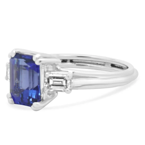 Platinum Tanzanite and Diamond Ring