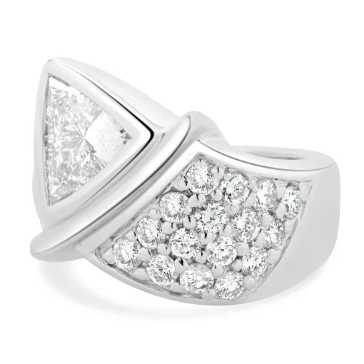 Platinum Trillion Cut Diamond Engagement Ring