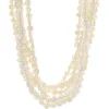 Potato Pearl Multi Strand Necklace with 14 Karat Yellow Gold Floral Style Clasp