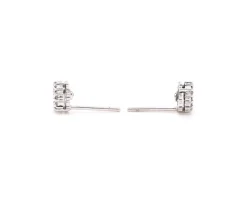 Roberto Coin 18 Karat White Gold Diamond Circle Stud Earrings