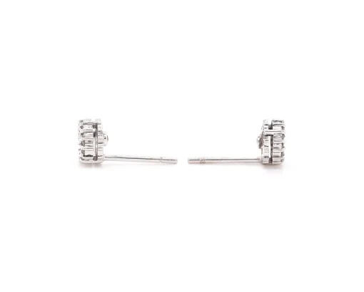 Roberto Coin 18 Karat White Gold Diamond Circle Stud Earrings