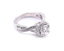Round Brilliant Cut 1.14 Carat Diamond 14k White Gold Engagement Ring