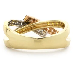 Simon G 18 Karat Tri-Tone Gold Diamond Band